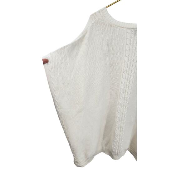 New‎ NWT Talbots White Oversized Sweater Poncho Vest Style Knit Large - Picture 6 of 7